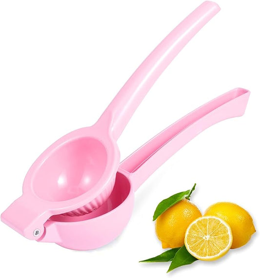 Y-ME Manual Juicer Citrus Lemon Squeezer, Fruit Juicer Lime Press Metal, Professional Hand Juicer Kitchen Tool(Pink）