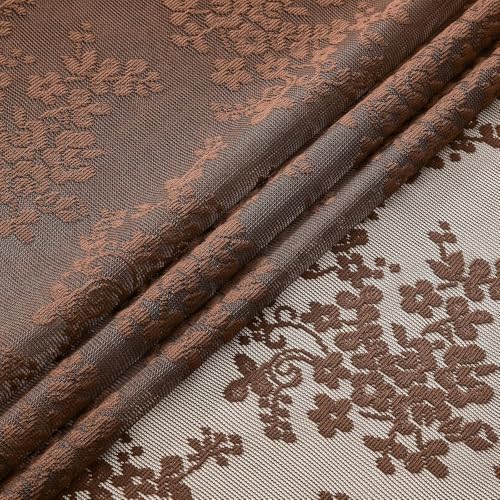 Chocolate Brown Shower Curtain, 72x84, Vintage Lace with Attached Valance