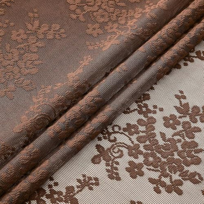 Chocolate Brown Shower Curtain, 72x84, Vintage Lace with Attached Valance