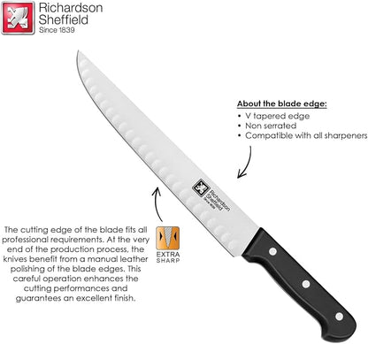 Richardson Sheffield Universal NSF Approved Professional Butcher Knife with Notches, 10-Inch