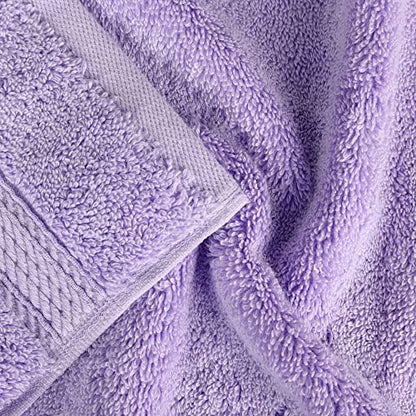 Superior Egyptian Cotton Plush & Absorbent, Face Towel Set of 6, Purple