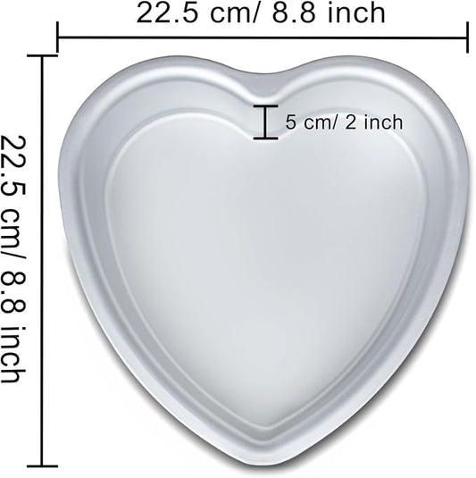 6 x 2 Inch Heart Shaped Cake Pans Set of 2, Aluminum Heart Cake Tin, Baking Cake Pan for Wedding, Party, Family Occasions, Chocolate, Bread. (Heart, 8 × 2 Inch,Set of 3)