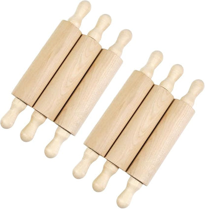 6 pcs 7 Inch Vintage Wooden Rolling Pin, Perfect for Kitchen Decoration, Tiered Tray Decor and Arts Crafts