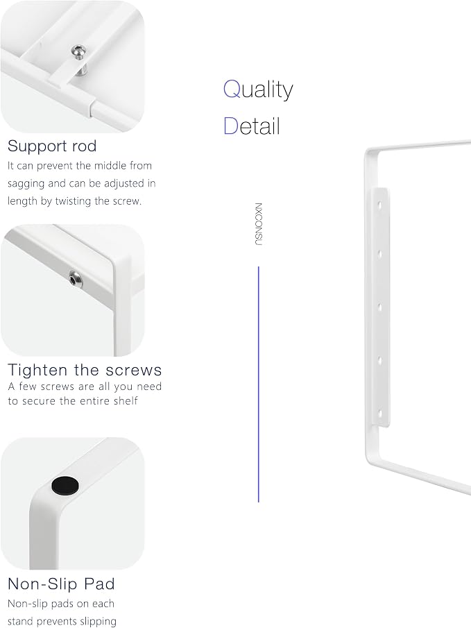 Nxconsu Expandable Cabinet Shelf Organizer Riser, 10.5" 1 Pack White | Heavy-Duty Steel Expandable Shelf Holds 50 lb, 5-Level Stackable Riser for Kitchen Cabinet Cupboard Pantry Counter Under Sink