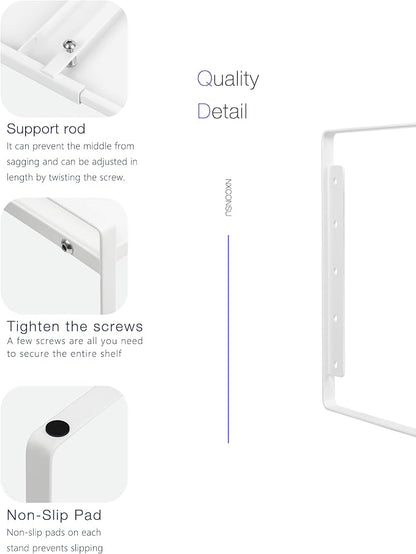Nxconsu Expandable Cabinet Shelf Organizer Riser, 8.6" 2 Pack White | Heavy-Duty Steel Expandable Shelf Holds 50 lb, 5-Level Stackable Riser for Kitchen Cabinet Cupboard Pantry Counter Under Sink