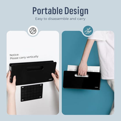 loukin Magnetic File Holder - 13"×5.9" Vertical Wall Mount Organizer for Whiteboard, Refrigerator, Office Wall, Documents, Letters (Black)