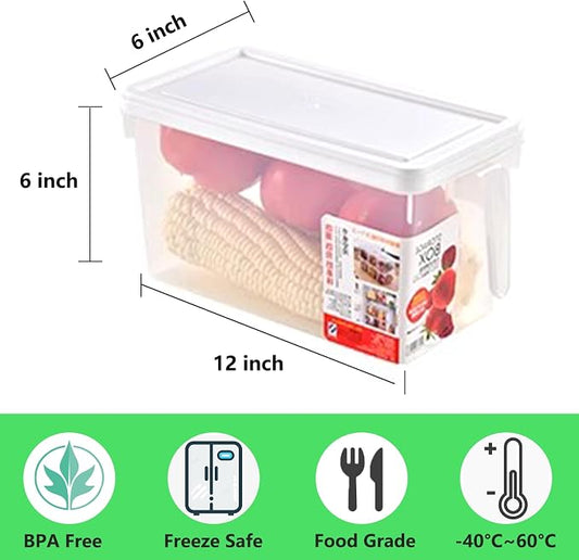 2 Pack Lettuce Keeper for Refrigerator, Stackable Fruit Storage Containers for Fridge, Produce Vegetable Storage Containers, Kitchen Organization for Food Salad, with Handles, Lids