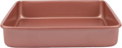 David Burke 9" Square Bake Pan, Carbon Steel, Non-Stick, PFTE & PFOA Free, Oven Safe – Rose Gold