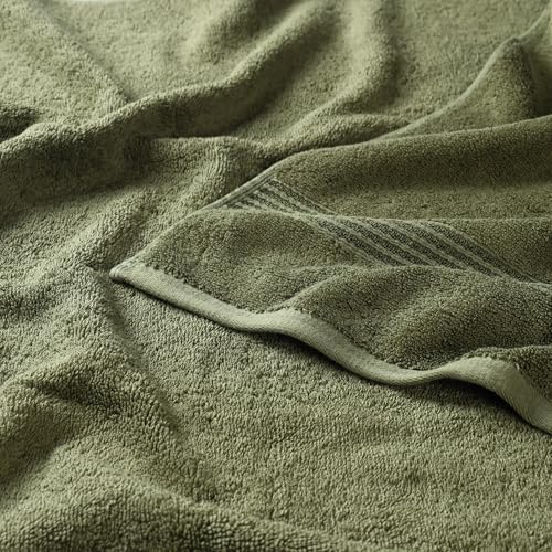 Superior Egyptian Cotton 9-Piece Towel Set, Assorted Towels, Home Bathroom, Master, Guest Bath, Decor Essentials, Includes 3 Bath, 3 Hand, 3 Face Towels/Washcloths, Quick Dry, Absorbent, Forest Green
