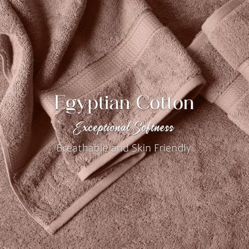 Superior Egyptian Cotton Plush Absorbent, Bath Towel Set of 4, Muted Mauve