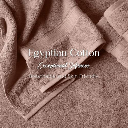 Superior Egyptian Cotton Plush Absorbent, Bath Towel Set of 4, Muted Mauve