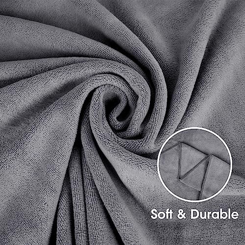 JML Microfiber Bath Towel Set, 27" x 55", 4 Pack, Grey