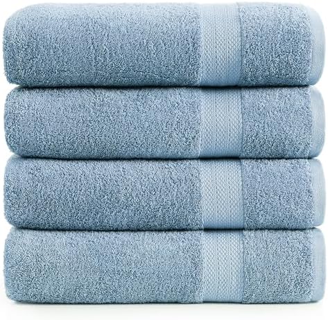 LANE LINEN Towel Set Soft Absorbent Quick Dry 100% Cotton 4 Piece - Allure