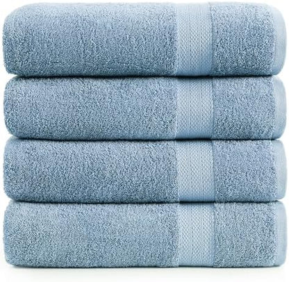 LANE LINEN Large Bath Sheet Soft Absorbent Quick Dry 4 Pack - Allure