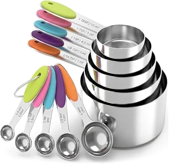Measuring Spoons Set, Stainless Steel Measuring Spoons for Cooking and Baking, Heavy Duty Kitchen Gadgets for Easy Storage, Perfect Kitchen Utensils Gadgets (Set of 10)