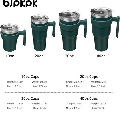 BJPKPK Tumbler With Handle And Straw 30 oz Insulated Tumbler With Lid Stainless Steel Coffee Cups Travel Mug,Army Green