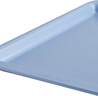 Farberware Easy Solutions Nonstick Bakeware Cookie Pan/Baking Sheet with Drop Zones and Portion Marks, 10 Inch x 15 Inch - Blue