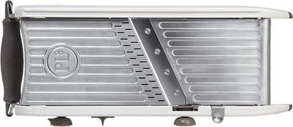 PL8 Professional Mandoline - Versatile Slicer with Adjustable Straight, Waffle, and Julienne Blades, Extra-Wide Stainless Steel Deck, Safety Hand Guard, Non-Skid Feet, and Space-Saving Design