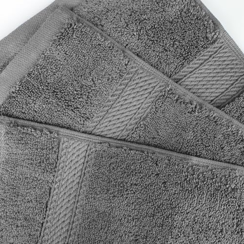 Superior Egyptian Cotton 800 GSM Plush & Absorbent, 9 Piece Set, Charcoal