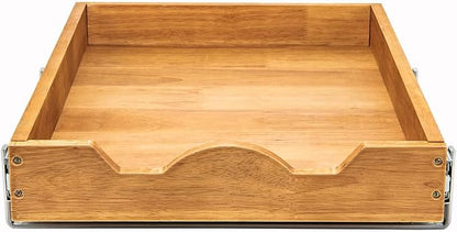 DINDON 1 Tier Pull Out Cabinet Organizer (11" W x 21" D) Single Tier Heavy Duty Sliding Wood Drawer Under Cabinet Shelf Organization Storage