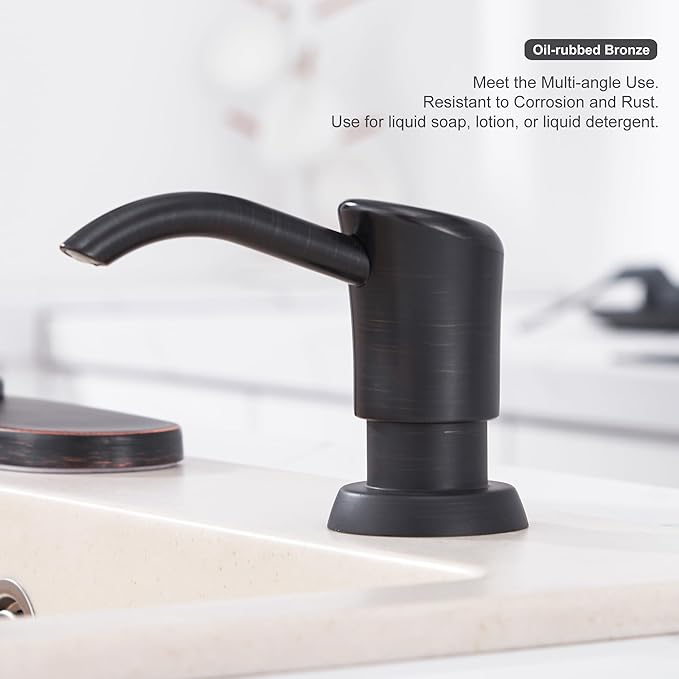 GAGALIFE Built in Counter Soap Dispenser (Oil-Rubbed Bronze) for Kitchen Sink and Soap Dispenser Extension Tube, Anti-Leakage Upgrade with 40" Soap Tube, No More Top Refill