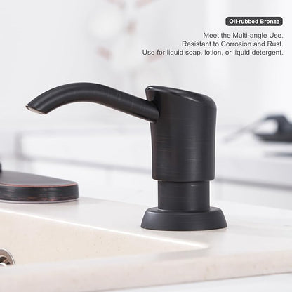 GAGALIFE Built in Counter Soap Dispenser (Oil-Rubbed Bronze) for Kitchen Sink and Soap Dispenser Extension Tube, Anti-Leakage Upgrade with 40" Soap Tube, No More Top Refill