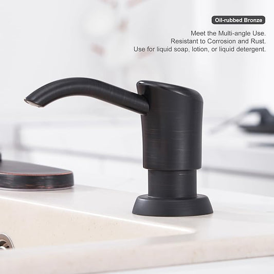 GAGALIFE Built in Counter Soap Dispenser (Oil-Rubbed Bronze) for Kitchen Sink and Soap Dispenser Extension Tube, Anti-Leakage Upgrade with 40" Soap Tube, No More Top Refill