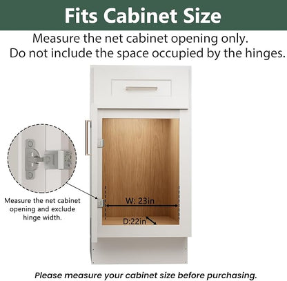 LOVMOR Pull Out Cabinet Organizer 22½" W x 21½" D, Kitchen Cabinet Pull Out Shelves Slide Out Storage