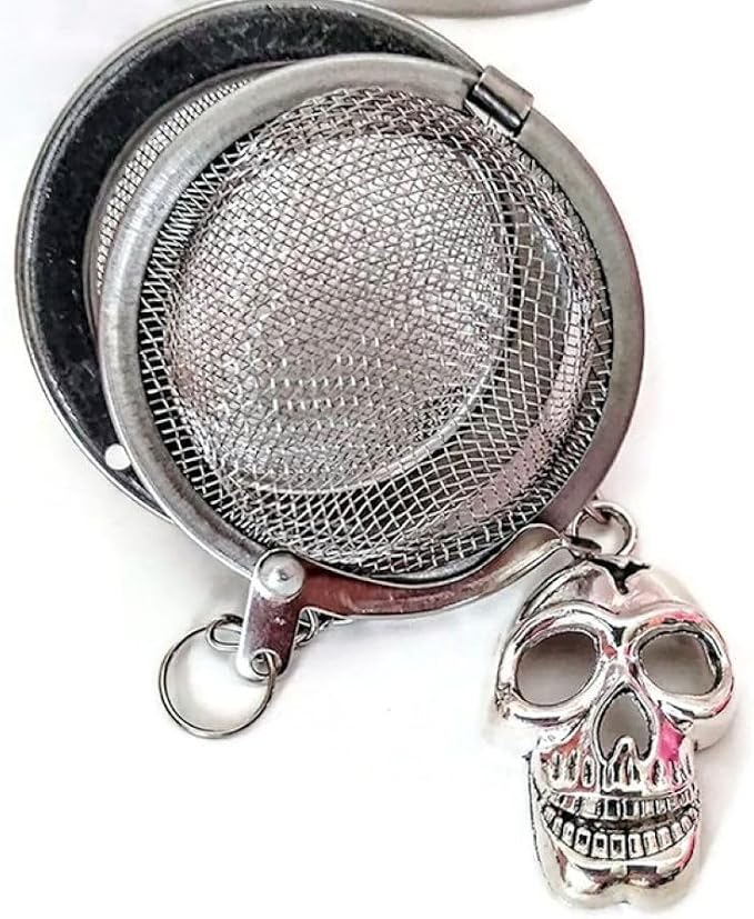 Skull Tea Infuser Strainer Ball - Spooky Home Decor, Goth Themed Decorations
