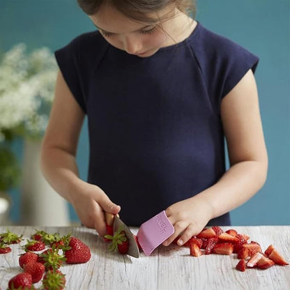 Opinel Le Petit Chef Knife Set, Chef Knife with Rounded Tip, Fingers Guard, For Children, Teaching Food Prep and Kitchen Safety, 2 Piece Set, Made in France