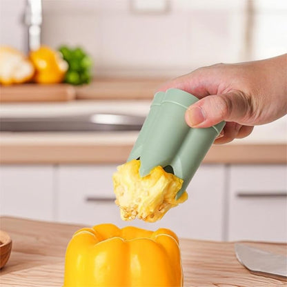 Pepper Corer, 2 in 1 Red Bell Pepper Seed Corer Remover Tool, Fruit & Vegetable Corers Quick Cave Tools for Jalapeno Cutter Deseeder, Gray 2 PCS