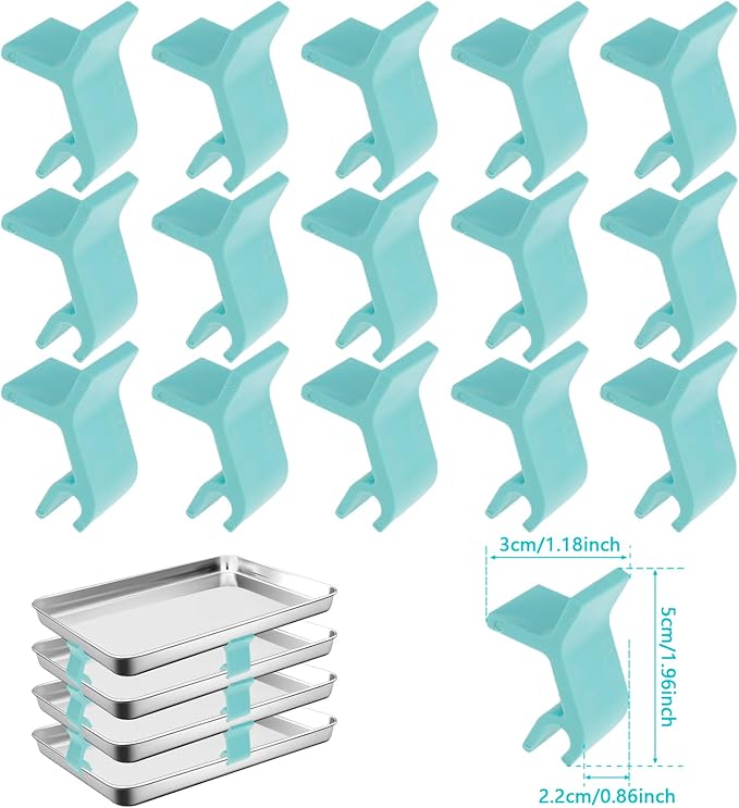 32PCS Baking Sheet Stackers Set Space-Saving Tray Stackers Reusable Trays Stacking Holder Multipurpose Baking Tray Stackers for Freeze Dryer Trays (32PCS)