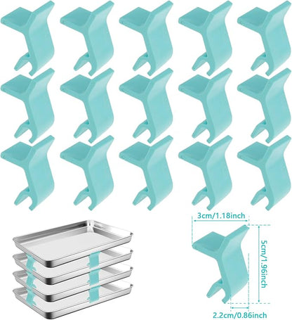 32PCS Baking Sheet Stackers Set Space-Saving Tray Stackers Reusable Trays Stacking Holder Multipurpose Baking Tray Stackers for Freeze Dryer Trays (32PCS)