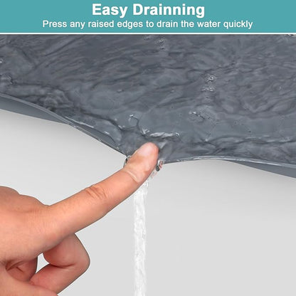 Under Sink Mats for Kitchen Waterproof 31" x 19", Silicone Under Kitchen Sink Mat for Bottom of Sink, Under The Sink Organizer for Kitchen and Bathroom Gray