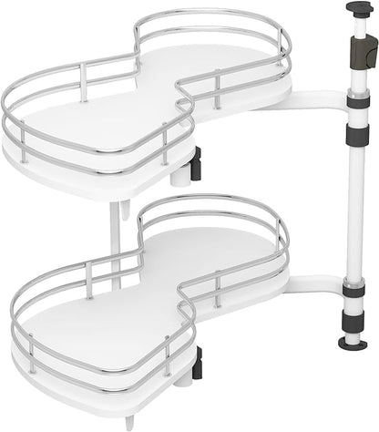 VADANIA Left Swing Pull Out Organizer for 32" Blind Corner Kitchen Cabinet, 2 Tiers Swing Tray, Soft Close, Left Handed Open