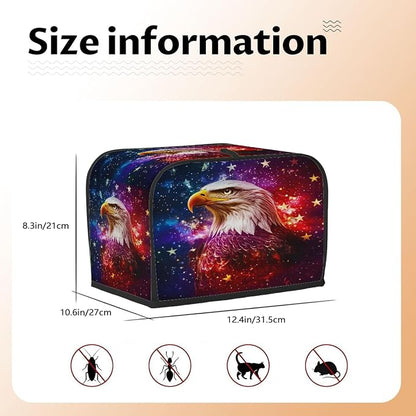 Eagle Galaxy Toaster Cover 4 Slice Wide Slot Washable Kitchen Appliance Covers Fingerprint Bread Machine Dust Cover Small Toaster Oven Accessories Covers Bread Maker Bag Women Gift
