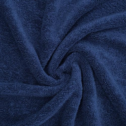 American Soft Linen Salem 100% Cotton Turkish 4 Piece Bath Towels for Bathroom, 600 GSM Soft Absorbent Quick Dry Bath Towel Set, Navy Blue