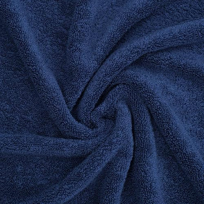 American Soft Linen Salem 100% Cotton Turkish 4 Piece Bath Towels for Bathroom, 600 GSM Soft Absorbent Quick Dry Bath Towel Set, Navy Blue
