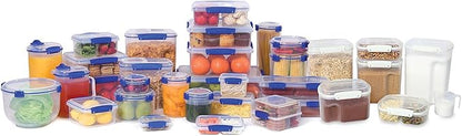 Sistema KLIP IT Rectangular Collection Split Food Storage Container, Small, 11.8 oz./0.3 L, Clear/Blue