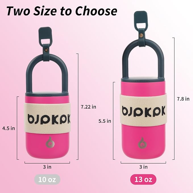 BJPKPK 13oz Insulated Tumbler With Lid And Handle Stainless Steel Travel Mug Loop Coffee Tumbler Cups