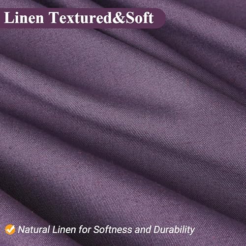 Naturoom Linen Shower Curtain 96 Inch Long for Bathroom Purple 1 Panel