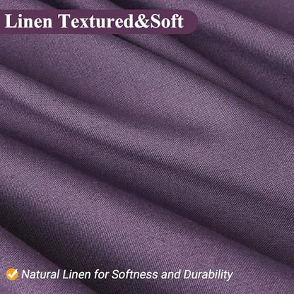 Naturoom Linen Shower Curtain 96 Inch Long for Bathroom Purple 1 Panel