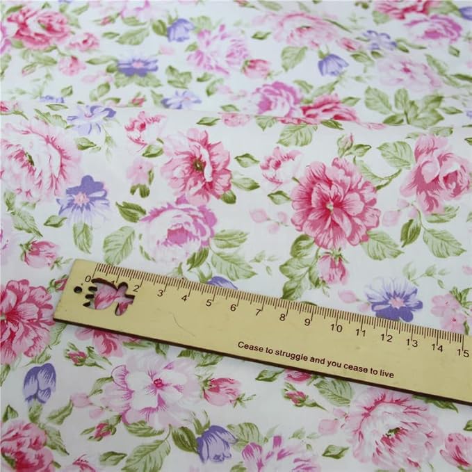 7 pcs 20" x 20" Cotton Fabric DIY Making Supplies Quilting Patchwork Fabric Fat Quarter Bundles DIY for Quilting Cotton Patchwork Cushions (Peony, 20" x 20")
