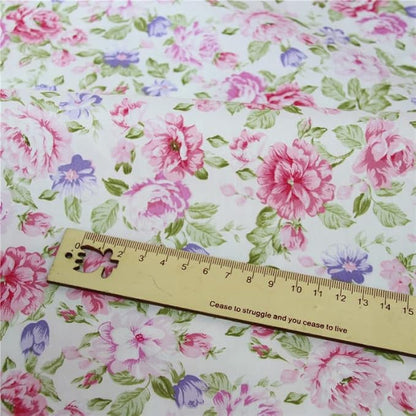7 pcs 20" x 20" Cotton Fabric DIY Making Supplies Quilting Patchwork Fabric Fat Quarter Bundles DIY for Quilting Cotton Patchwork Cushions (Peony, 20" x 20")