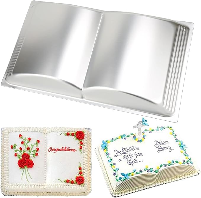 Book Shape Cake Pan, 3D Birthday Cake Pan, Aluminum Alloy Cake Molds Nonstick Baking Tools