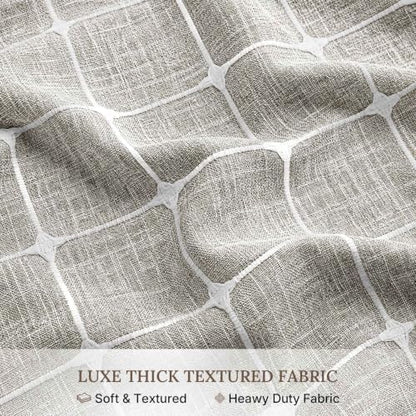 RiverDream Farmhouse No Hooks Shower Curtain with Snap-in Liner,Khaki,71x74