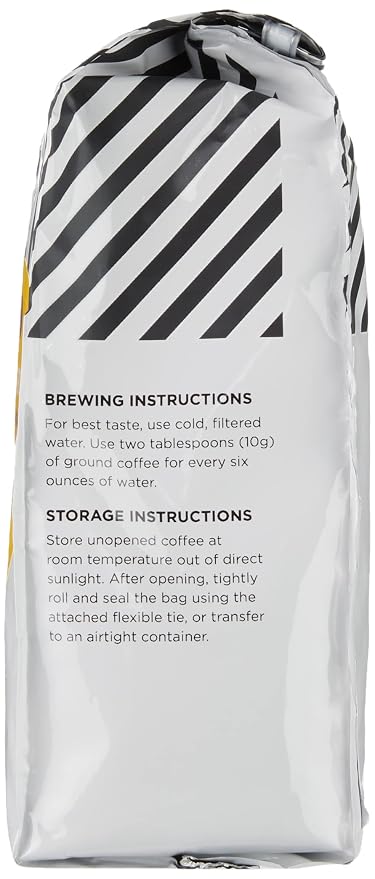 Amazon Fresh, Just Bright Ground Coffee, Light Roast, 12 Oz (Pack of 2)