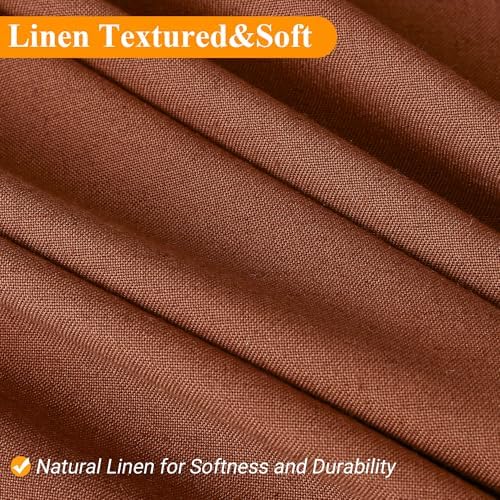 Naturoom Linen Shower Curtain 84 Inch Long for Bathroom Terracotta 1 Panel
