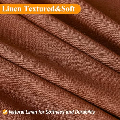 Naturoom Linen Shower Curtain 84 Inch Long for Bathroom Terracotta 1 Panel
