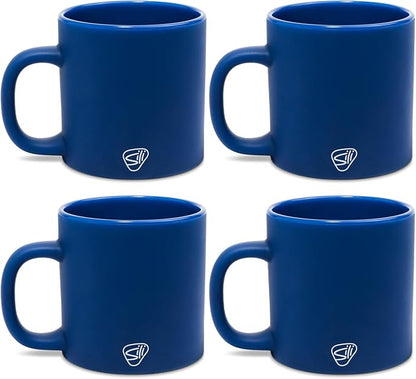Silipint 16oz Silicone Coffee Mug – Unbreakable Dishwasher Safe Microwave Oven & Freezer Compatible Travel Mug – Non-Toxic Reusable Cup for Hot Coffee Tea or Cold Drinks Pack of 4 Classic Blue